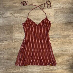 Shein Halter Neck Polka Dot Mini Dress